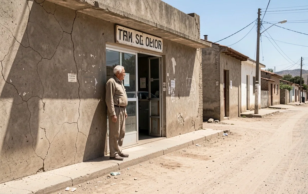 Sucursal bancaria en una localidad del interior argentino