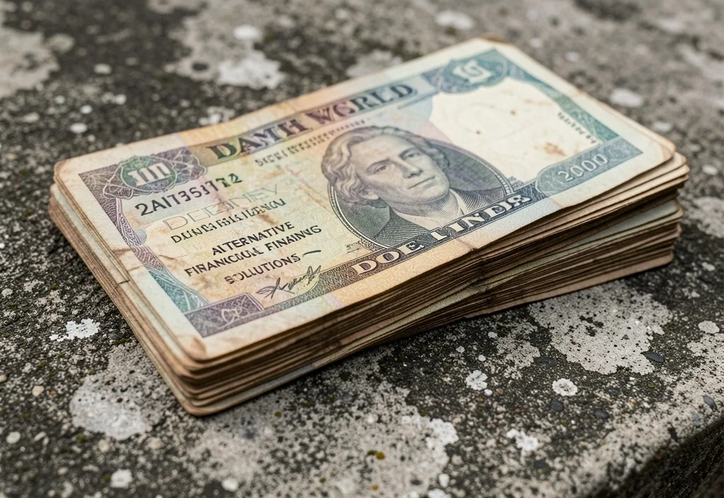 Billetes de pesos argentinos sobre concreto