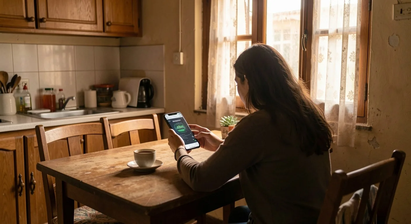 Persona enviando una remesa desde su teléfono